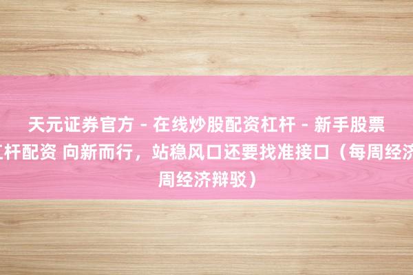 天元证券官方 - 在线炒股配资杠杆 - 新手股票怎么杠杆配资 向新而行，站稳风口还要找准接口（每周经济辩驳）